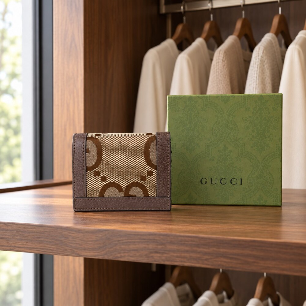 Gucci GG Marmont Jumbo GG Compact Wallet - Picture 2 of 6
